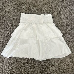 Cute White Ruffle Tiered Skirt